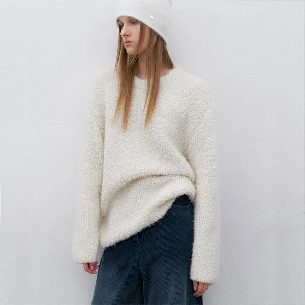 (T-7139)FURRY LOOF OVERFIT KNIT