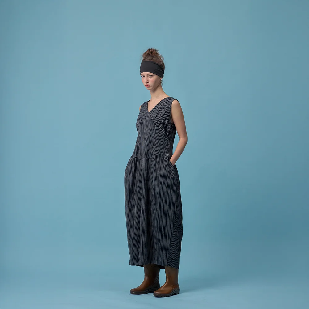 Hanna Stripe Dress (Black)