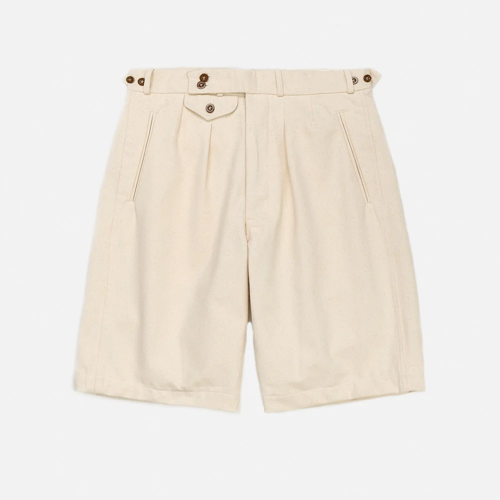 YMCL KY German Type Navy Tropical Short Pants - Natural