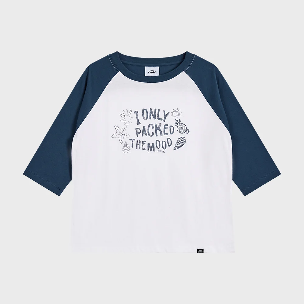 (W) COASTAL RAGLAN T-SHIRT-WHITE