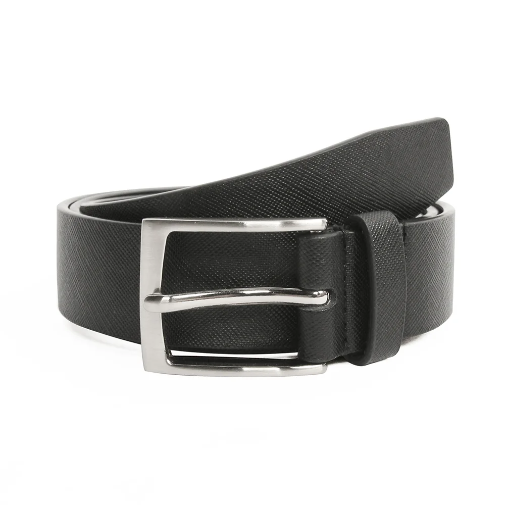 Saffiano 硬皮 腰帶 BLACK
