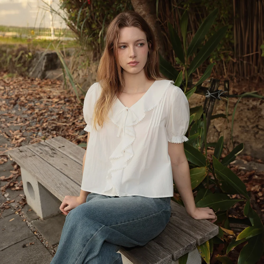 Puff Sleeve Ruffle Blouse