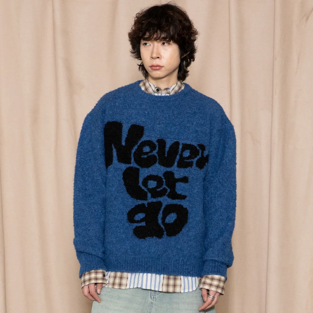 GNT074 Never Let Go 圈圈紗 套頭 針織衫 (NAVY)