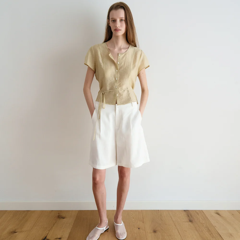 EDITION VISCOSE HALF PANTS_IVORY