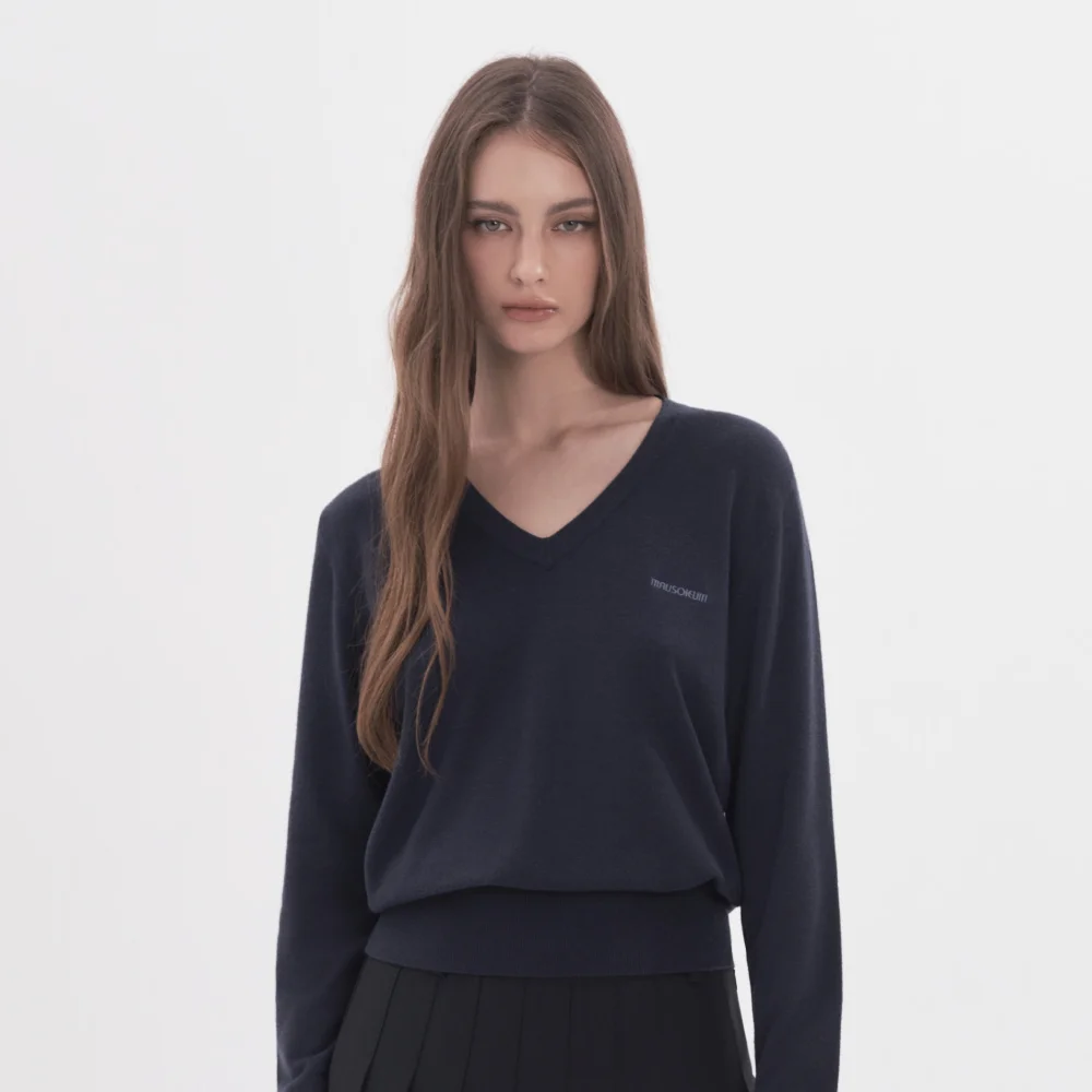 Mausoleum Classic V-Neck Knit - Navy