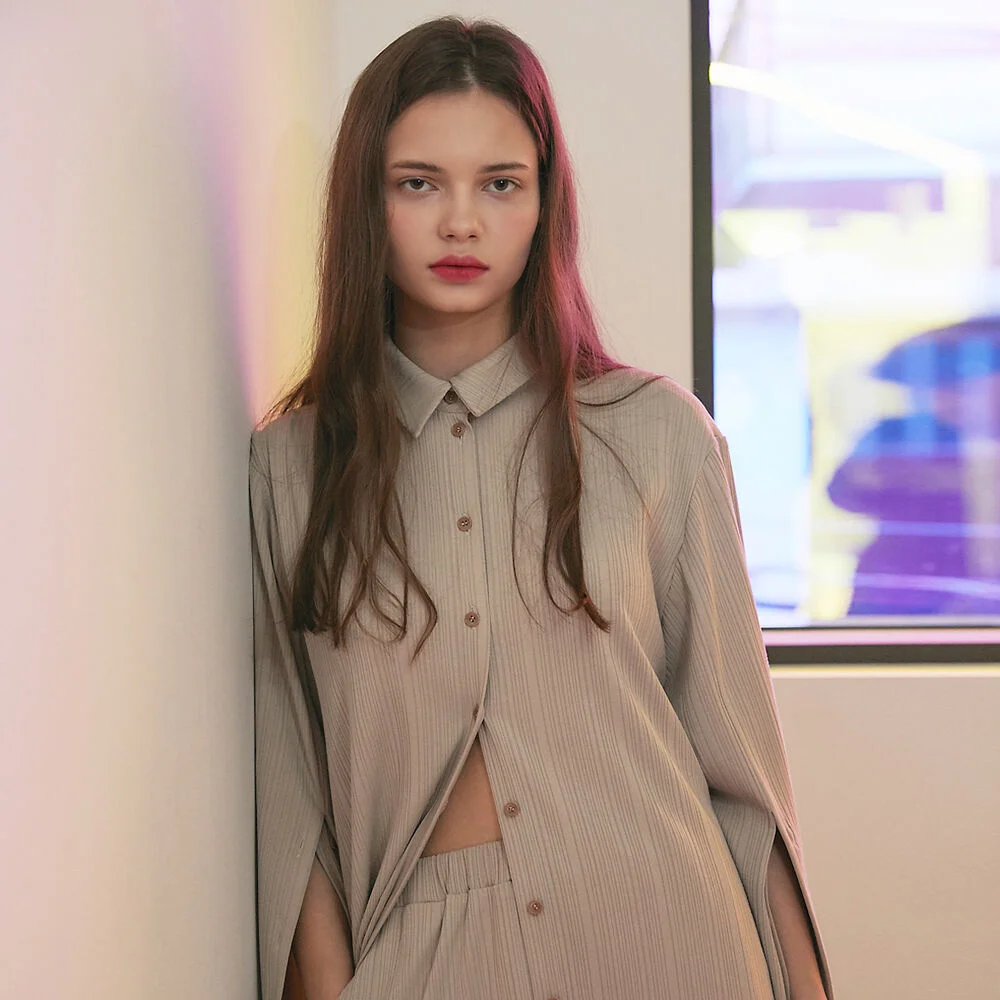 20SS 1ST SOFT STRIPE SHIRT DRESS 3COLORS