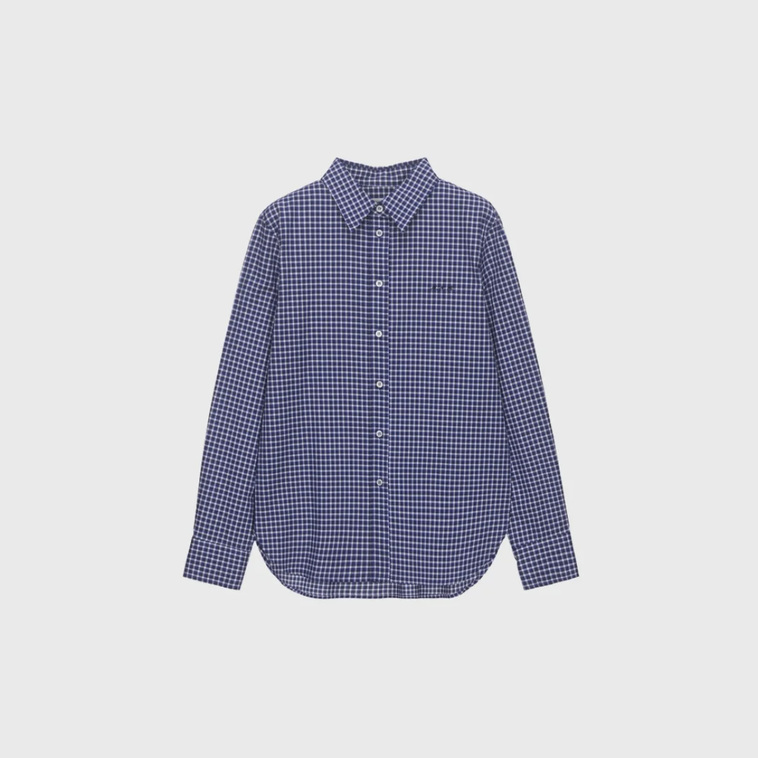 Check cotton shirt (blue check)