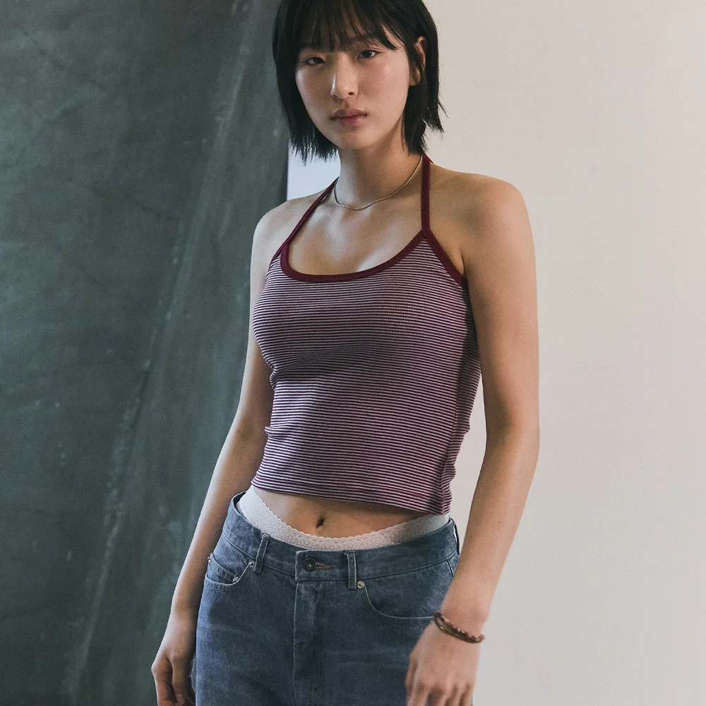 Bluesf sunline stripe halter top