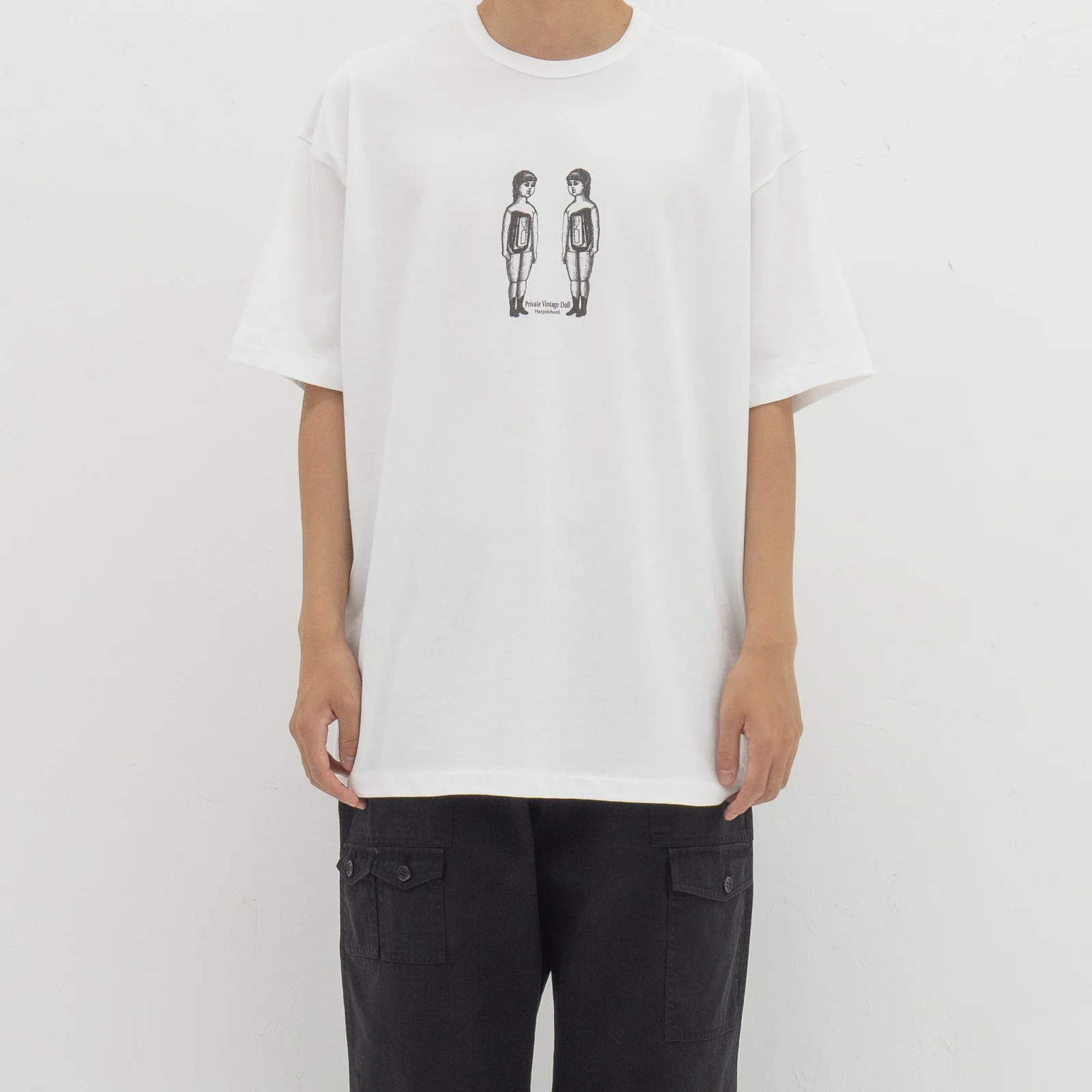 Oversized Vintage Doll T-shirt(White)