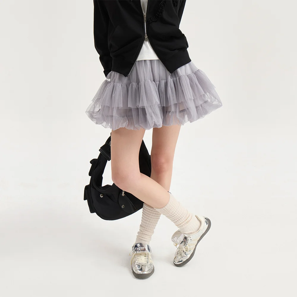 Chouetties by LUCKY CHOUETTE_Mesh Volume Mini Skirt (grey)_LAKAX25400GYX