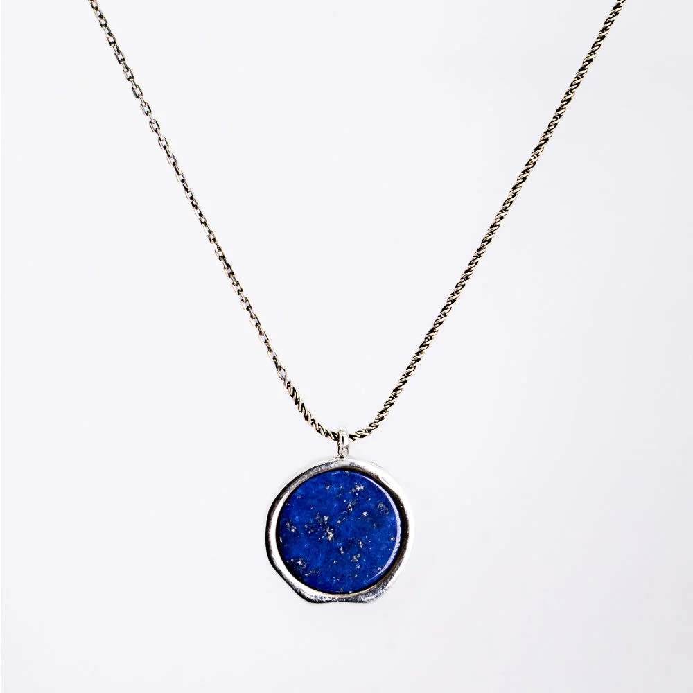 HR 280N_Lapis Lazuli Silver Necklace(Silver 925)