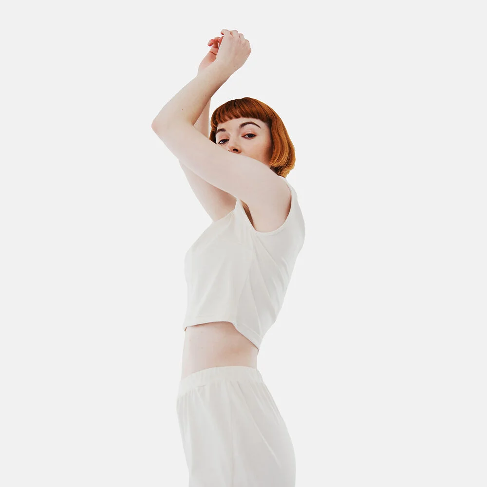 Simple Crop Set Ivory 簡約 短版套裝 象牙色
