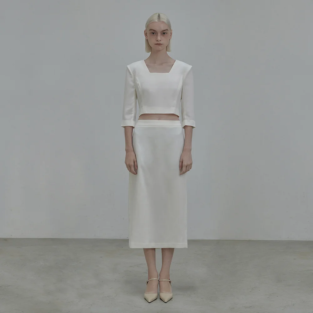 Hourglass Long Skirt - Ivory