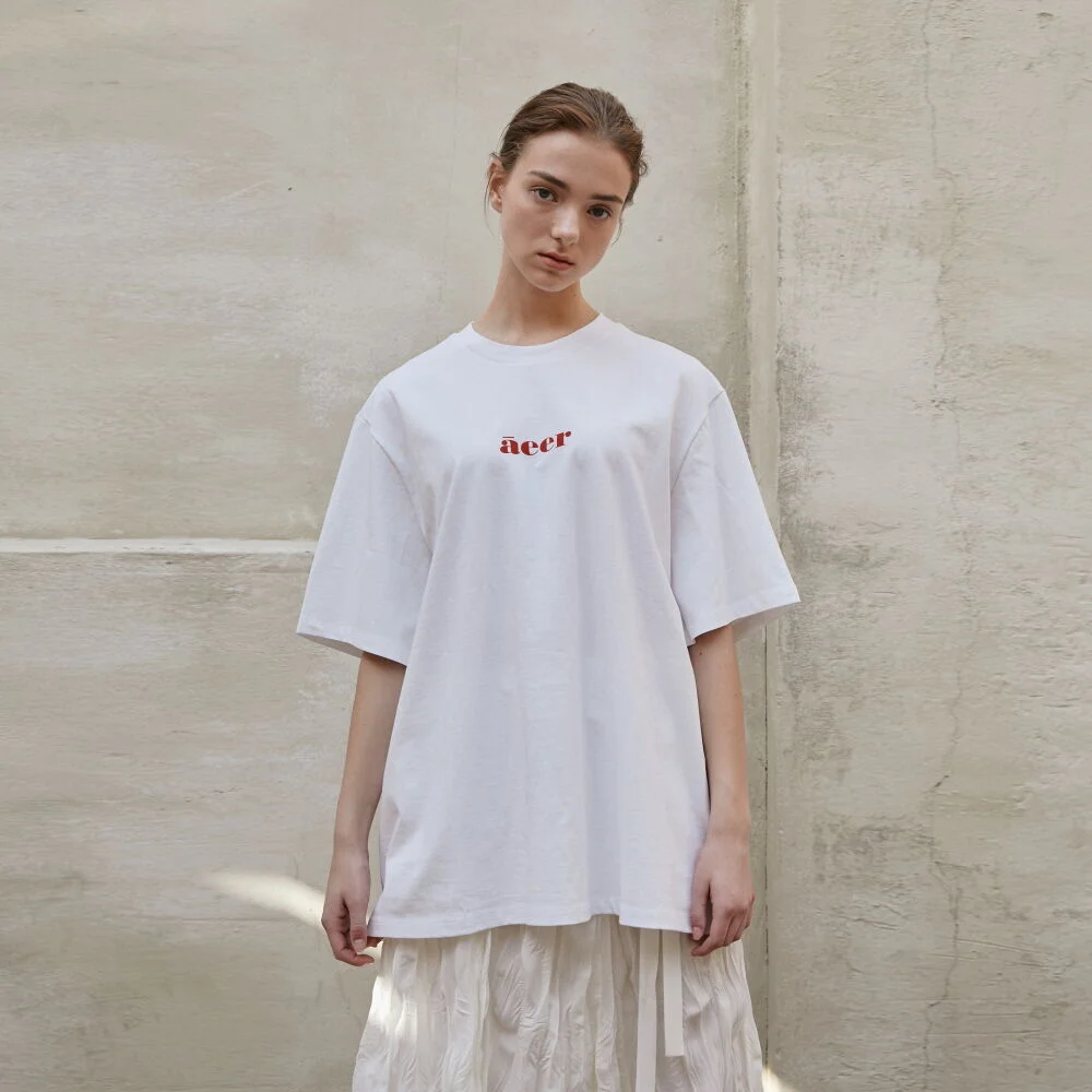 TeeShirt Uni Logo Print WhiteRed
