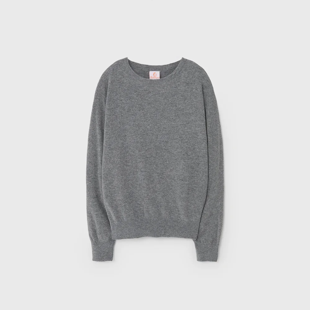 SOFT CASHMERE ROUND KNIT (GREY)