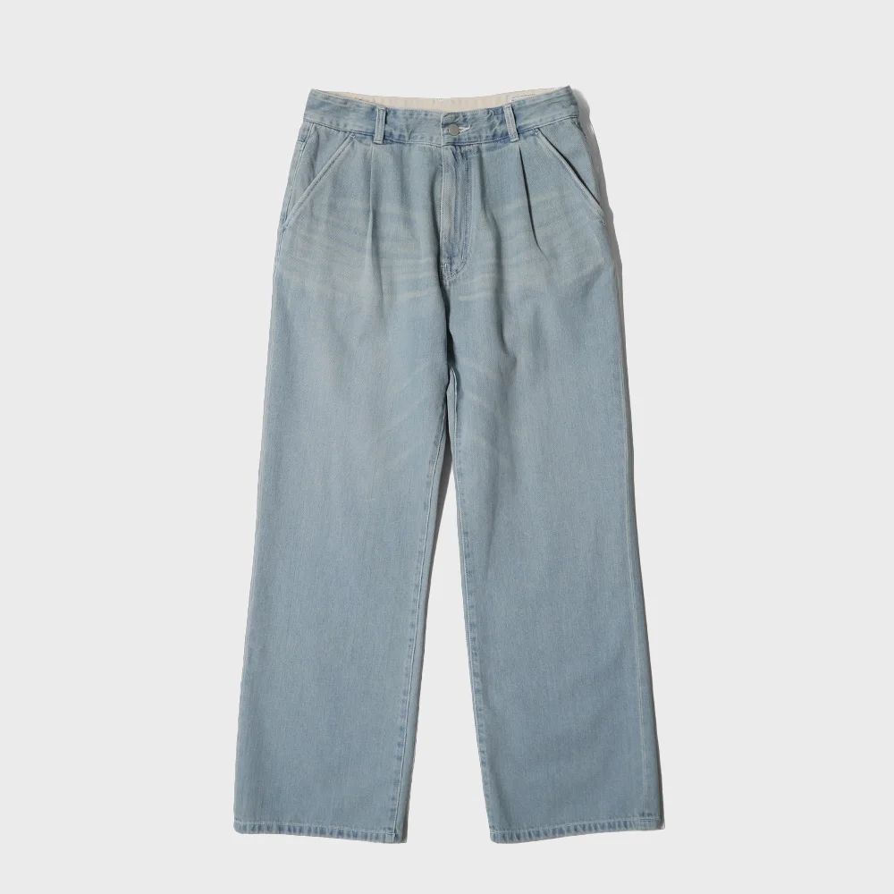 Corrigin One Tuck Denim Pants Light Blue