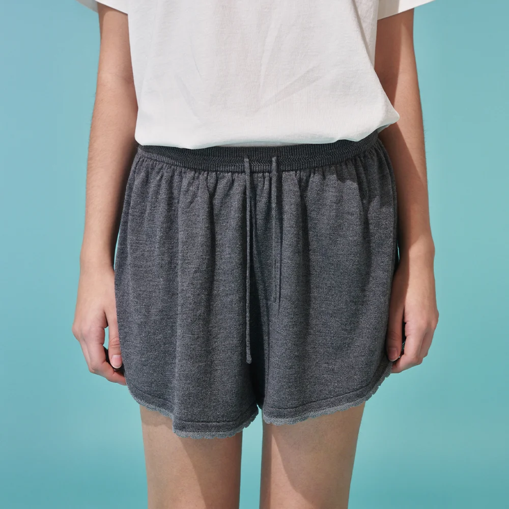 Lacy Wool Shorts (Charcoal)