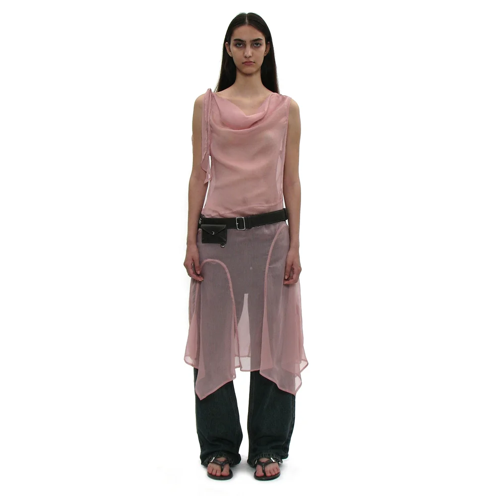 SHEER TIE-STRAP ASYMMETRIC DRESS_DUSTY PINK
