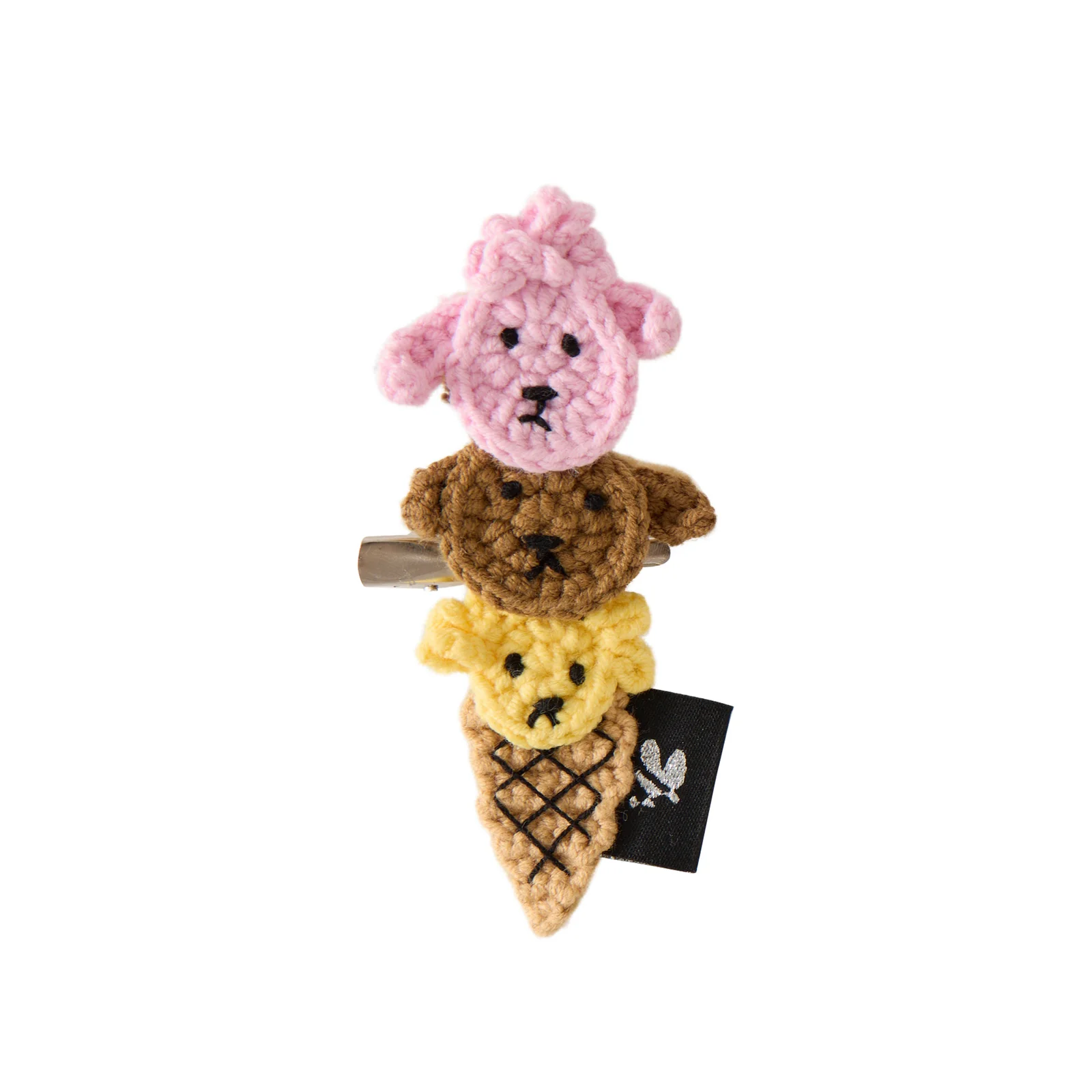 Knit Hair Clip_Dog Ice Cream