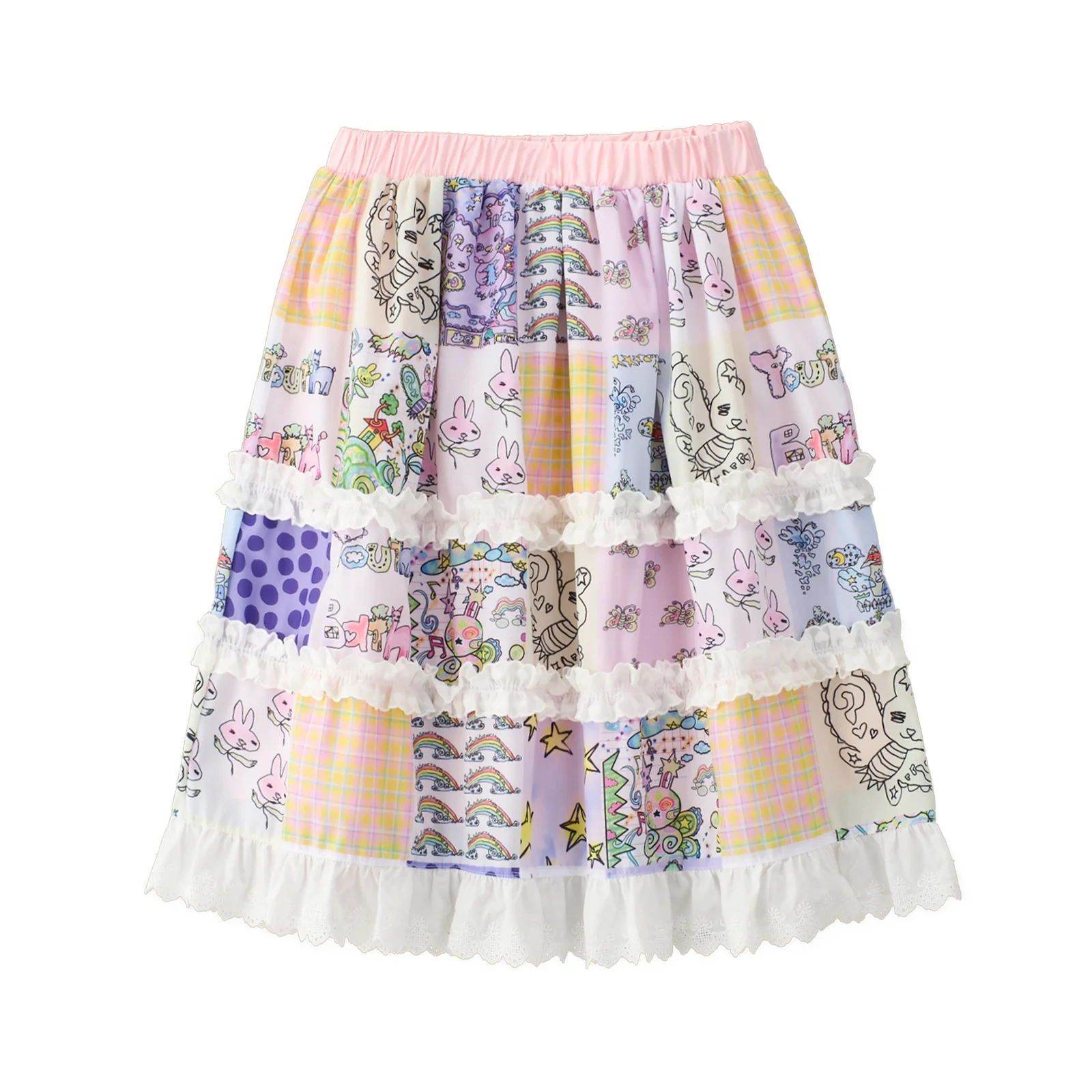 YBX SOUP Pattern lace skirt