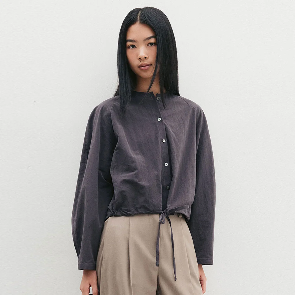Reglan String Blouse(Charcoal)