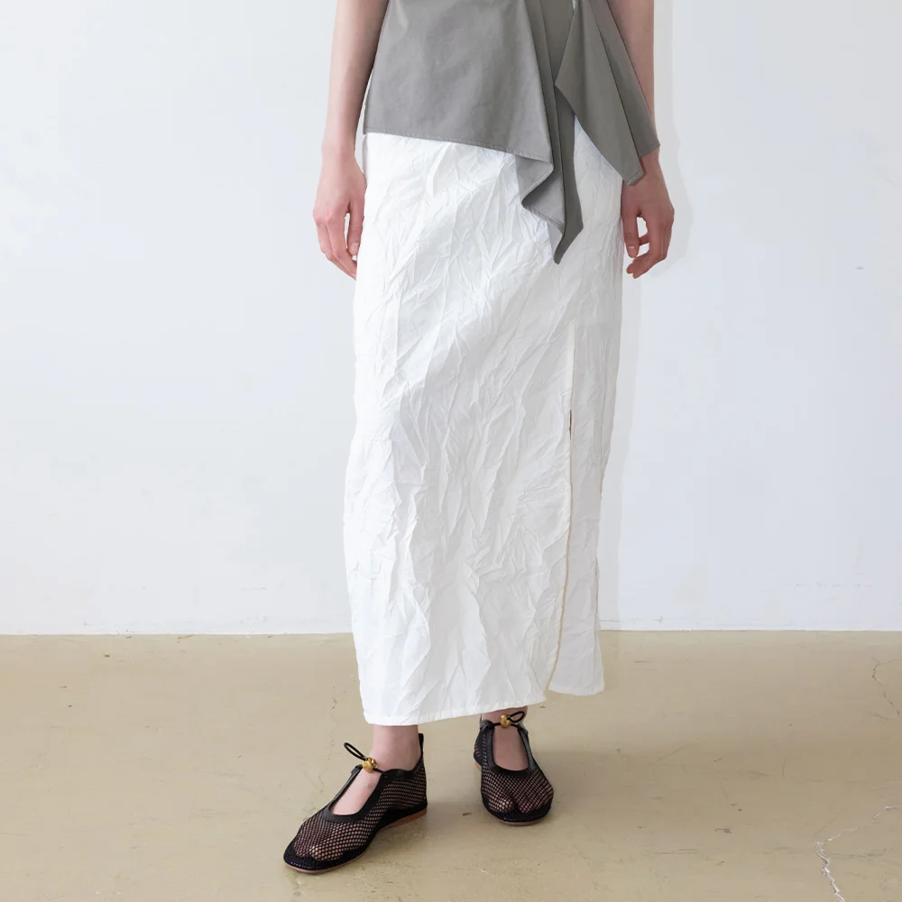 Crease Slit Long Skirt SW5MS293_2color
