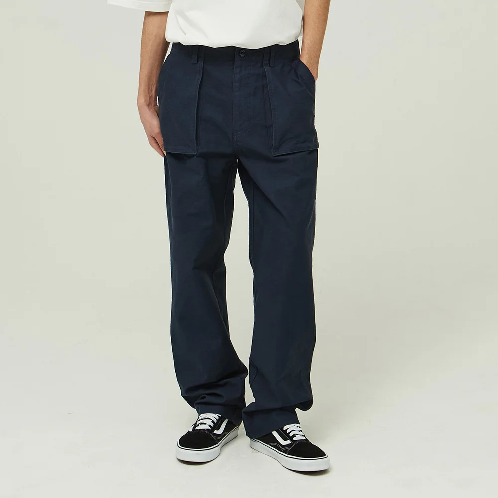 休閒卡其 4307 緞面棉 直筒版型 海軍藍 Fatigue Pants