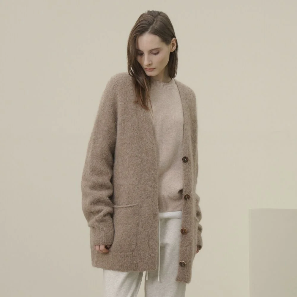 Suri Alpaca Heavy Cardigan _Beige