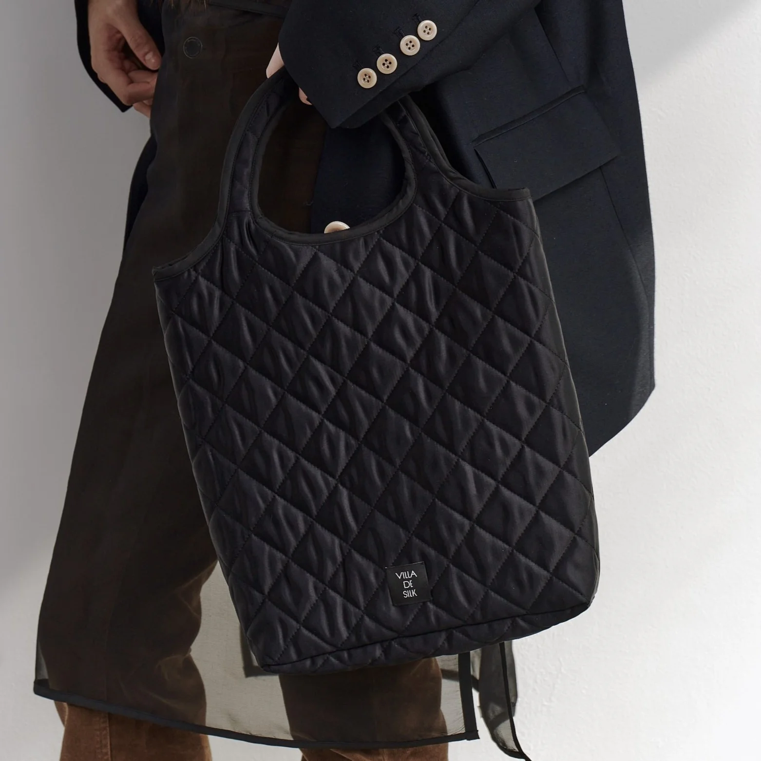 Quilted 100% silk lady bag 絎縫 真絲 Lady 托特袋