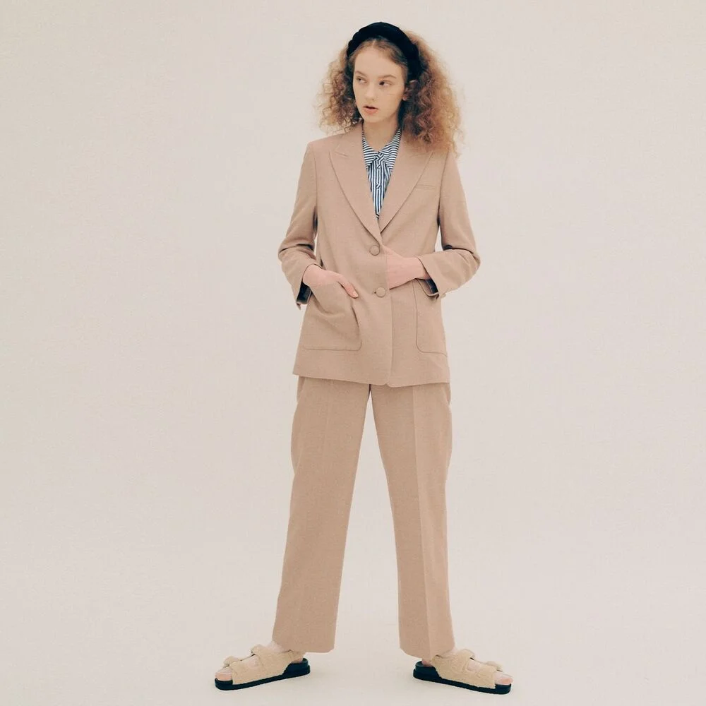 hidden button straight pants SWSLKK4100