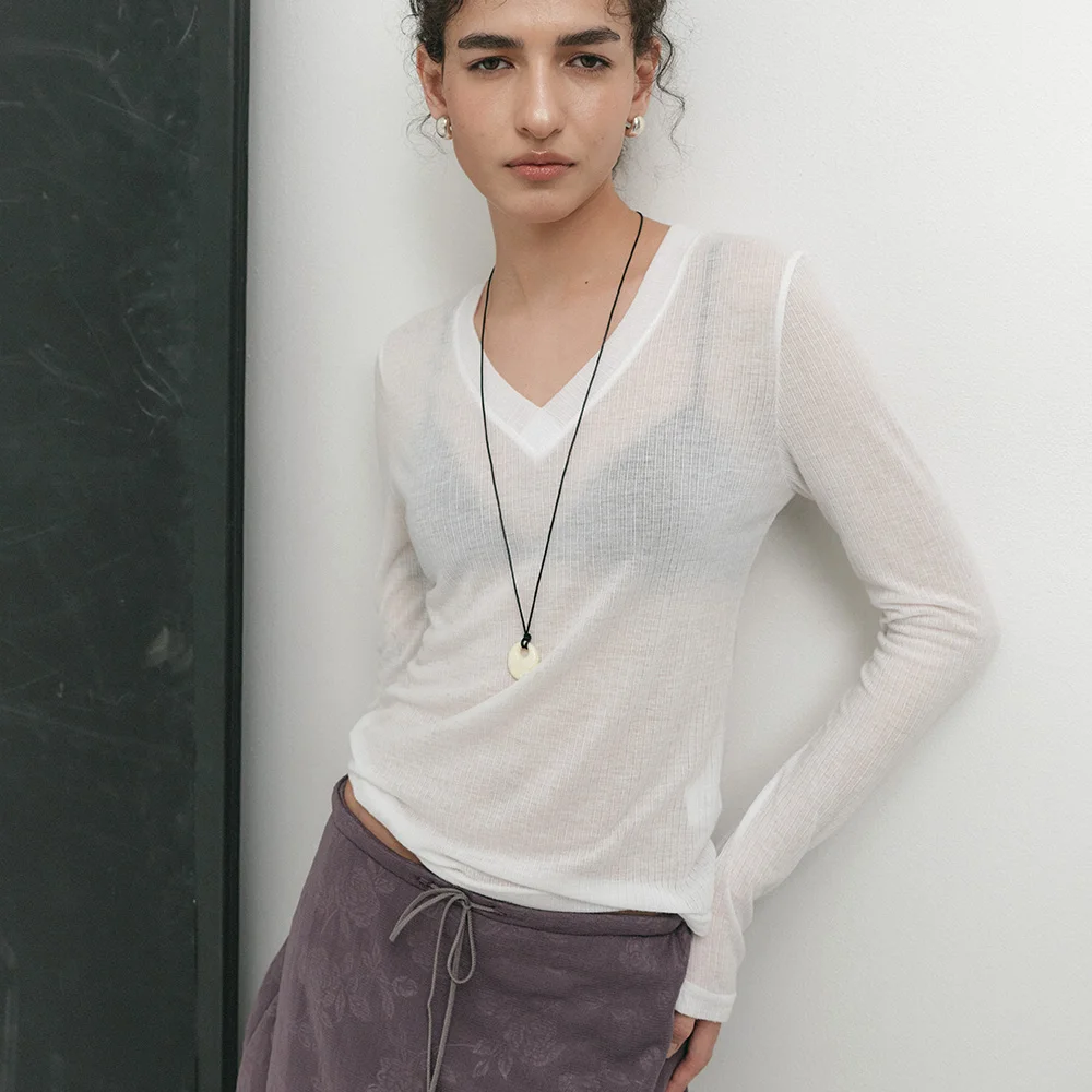 RIA V-NECK T-SHIRT_IVORY