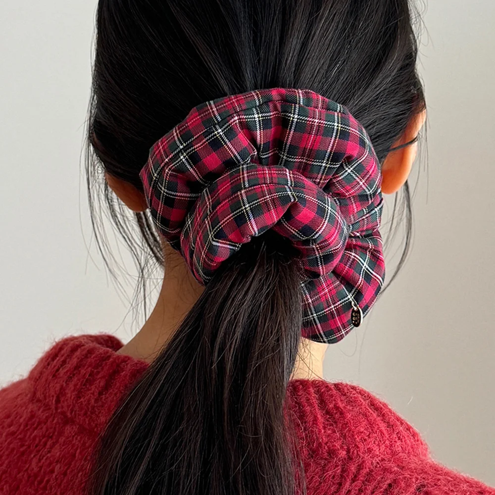 Tartan Check Padding Scrunchie