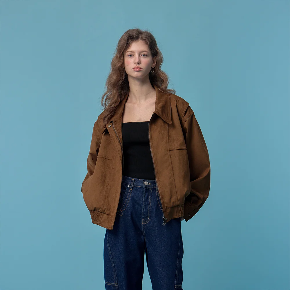 Fake Suede Jumper (Brown)