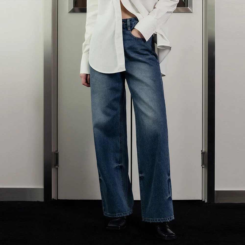 WIDE FIT DMG WASHING DENIM
