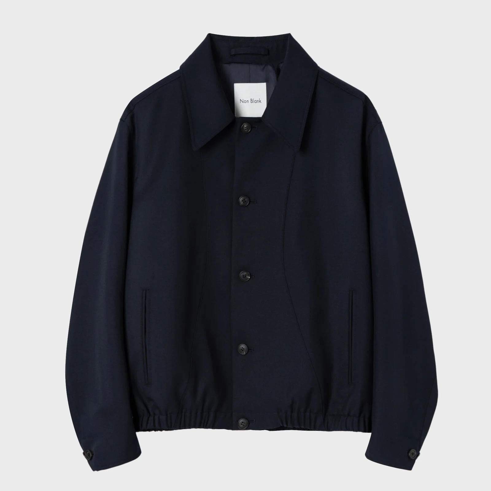 弧形 剪裁 羊毛 外套_DARK NAVY / NC-JW024010-20