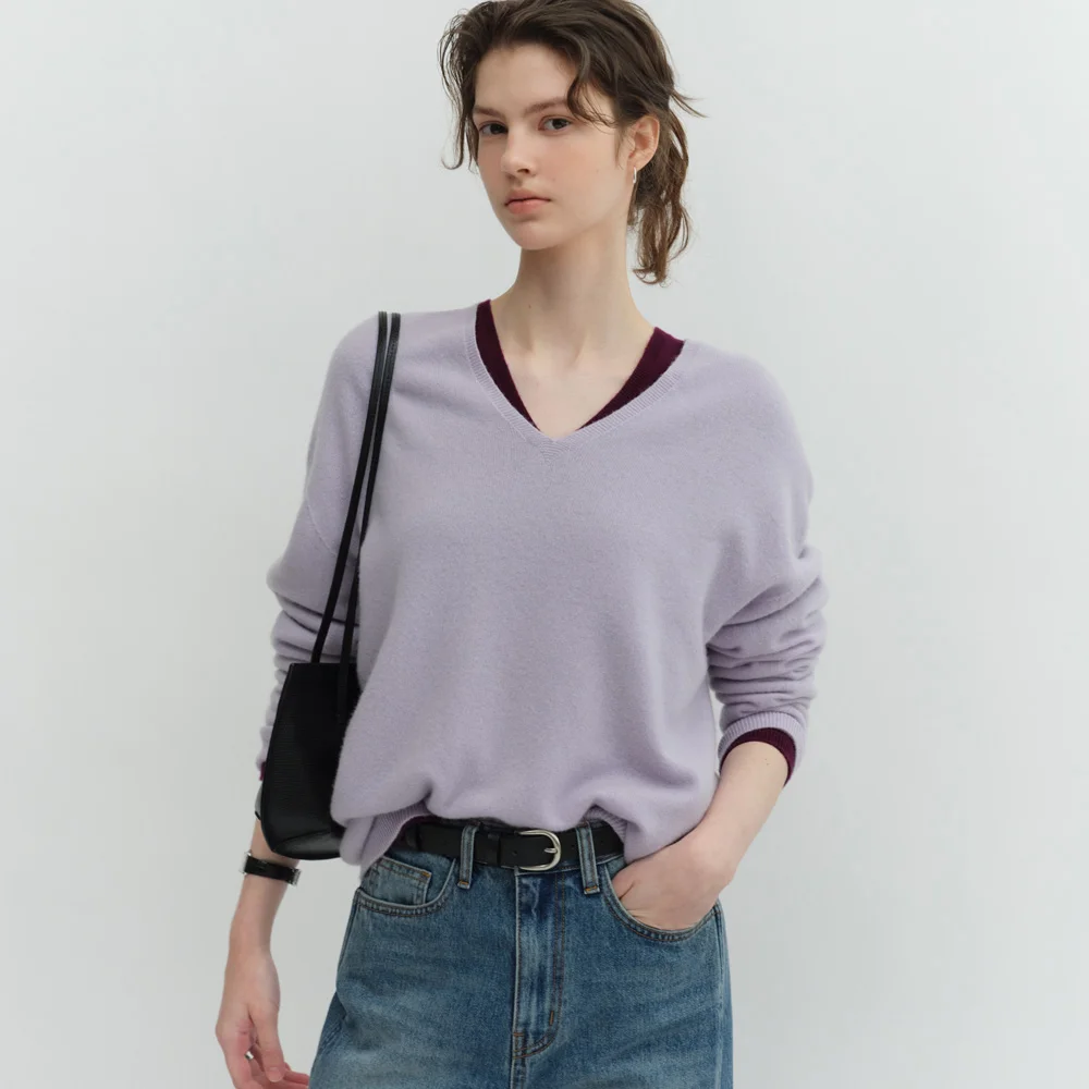 Lei Wool V-neck Knit (Lilac)