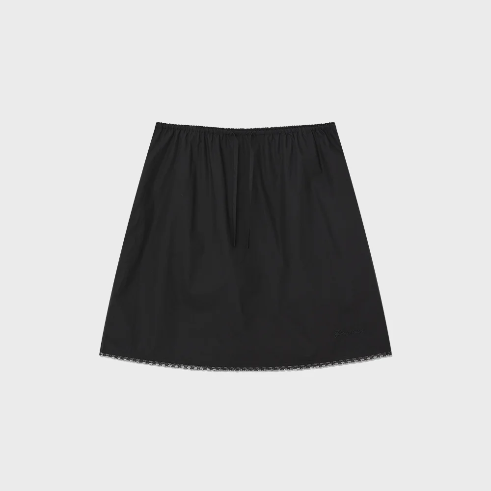 G CLASSIC LACE-UP MIDI SKIRT (BLACK)