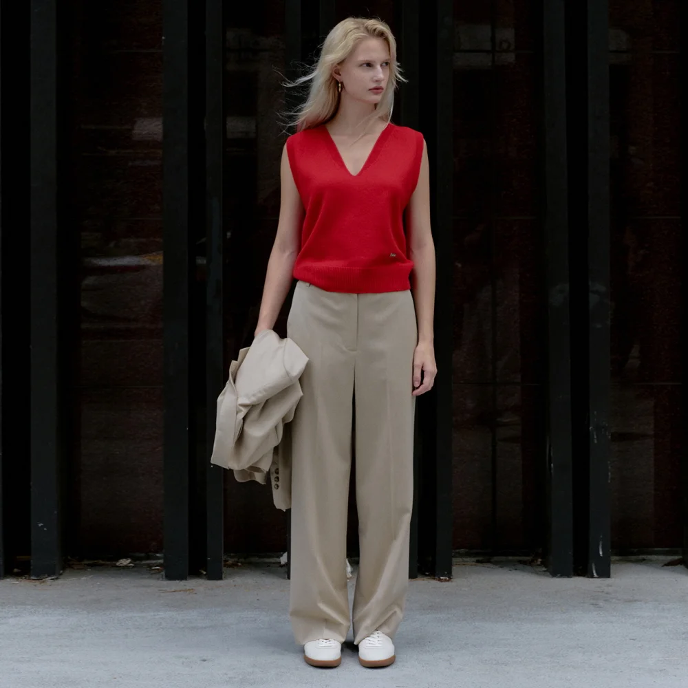 MID-RISED STRAIGHT LEG PANTS_BEIGE