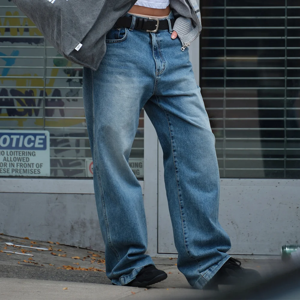 Denver Rivet Denim Pants - Middle Blue