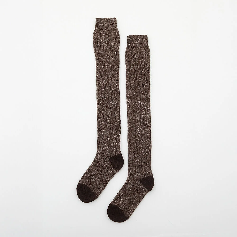 Popcorn thigh socks Brown