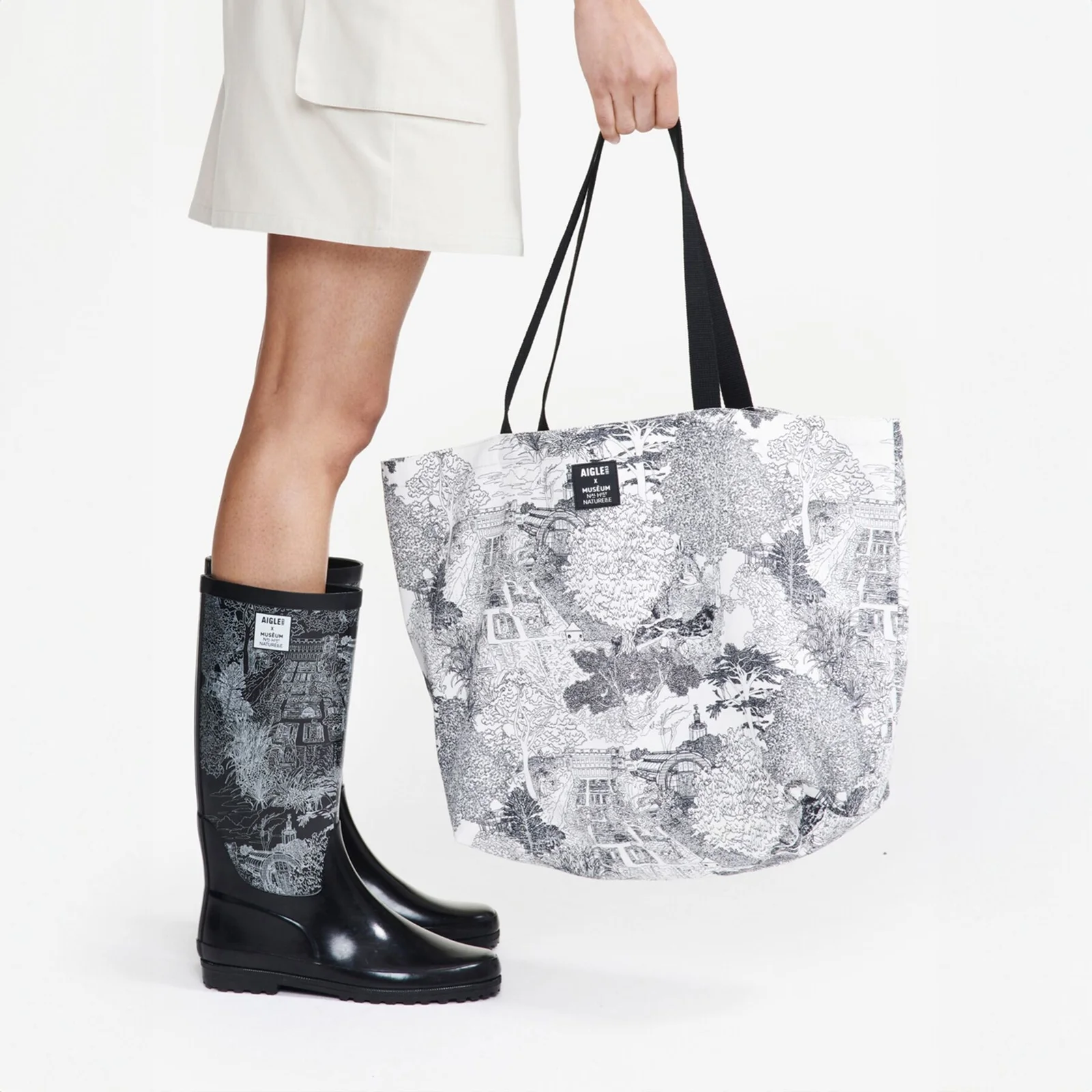 Aigle x MNHN 印花 托特袋 AIS24WTOT001BLP