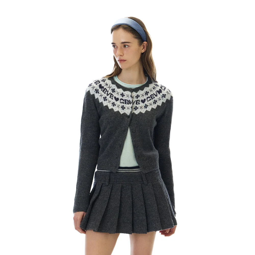 BONA NORDIC KNIT CARDIGAN (GRAY)