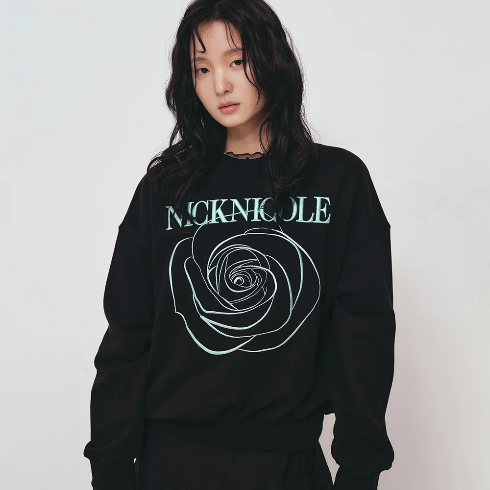 VOLUME NICOLE ROSE SWEATSHIRT_BLACK MINT