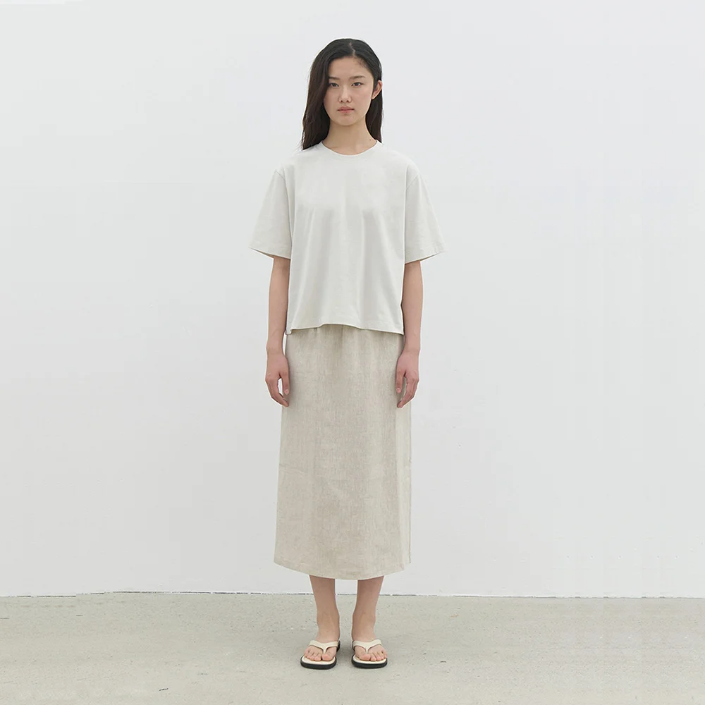 classic linen skirt-cream