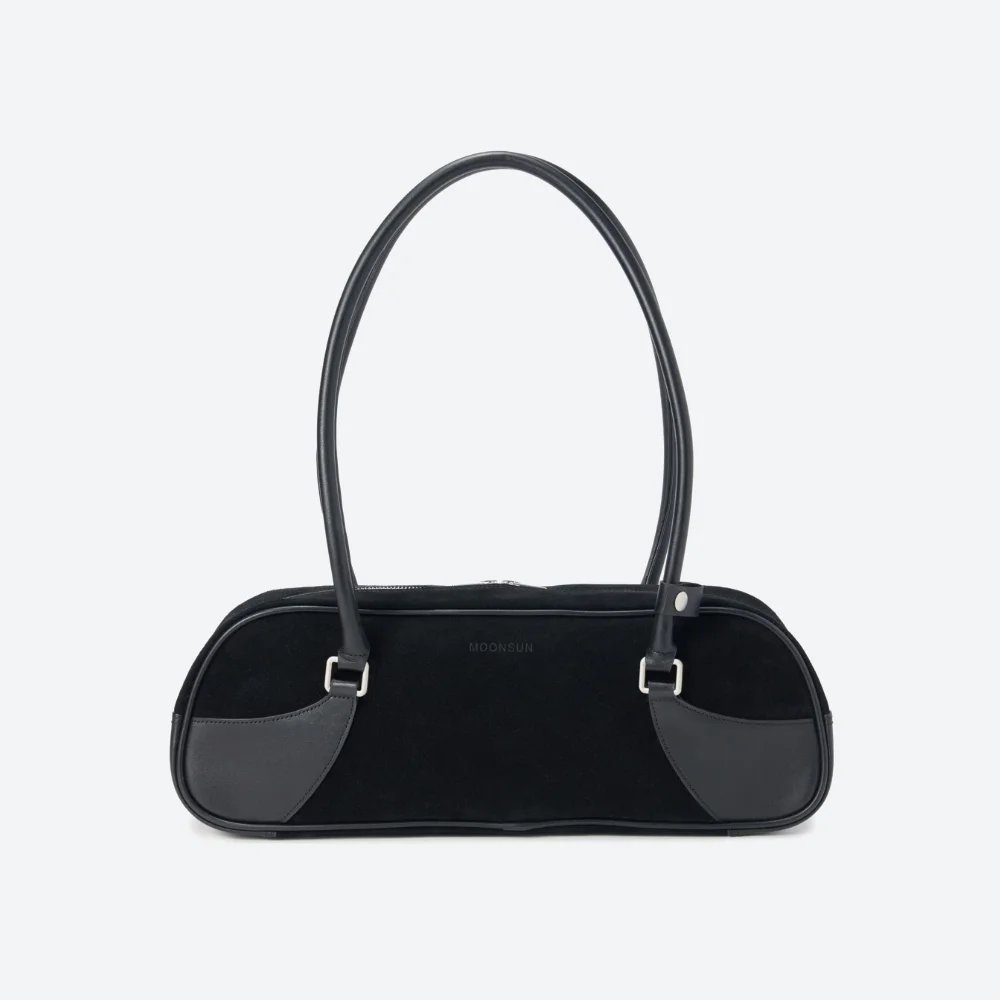 Suede Large Bowling Bag / Black