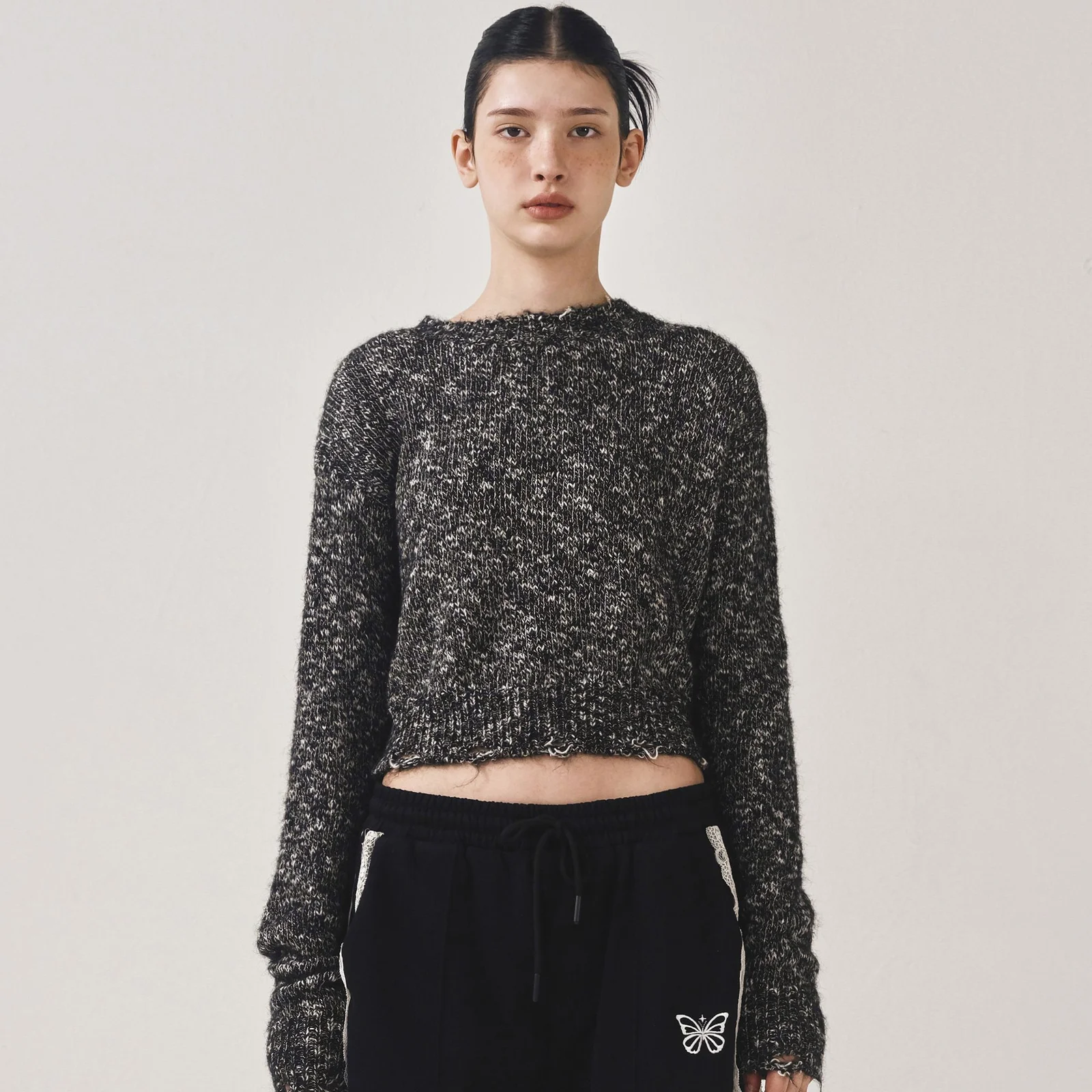 NICOLE BOKASHI DAMAGE KNIT_BLACK