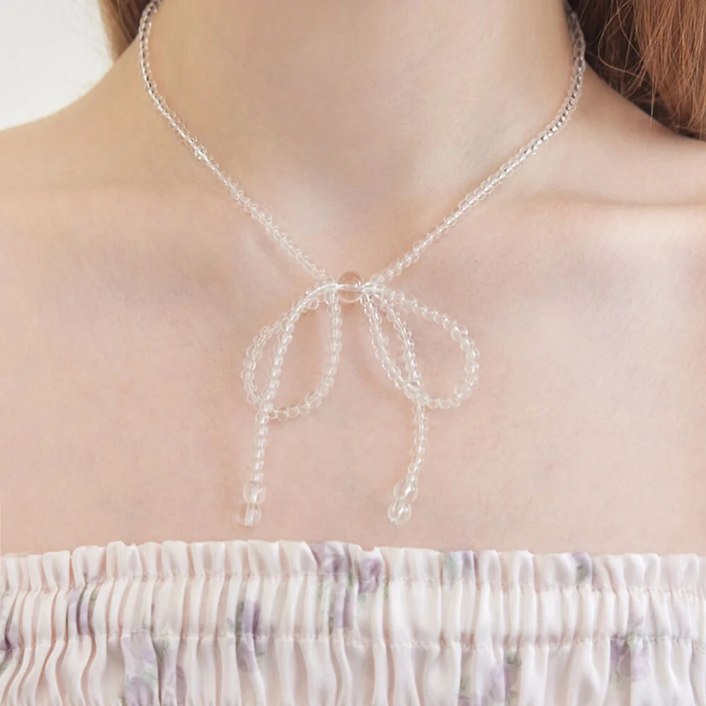White Quartz Ribbon Necklace