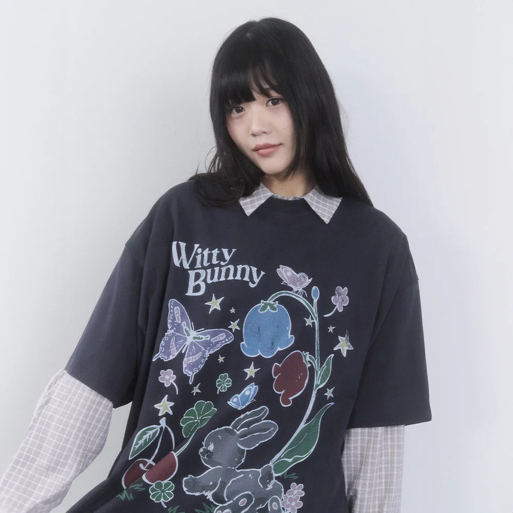Witty Bunny 寬鬆版型 圖案 T恤