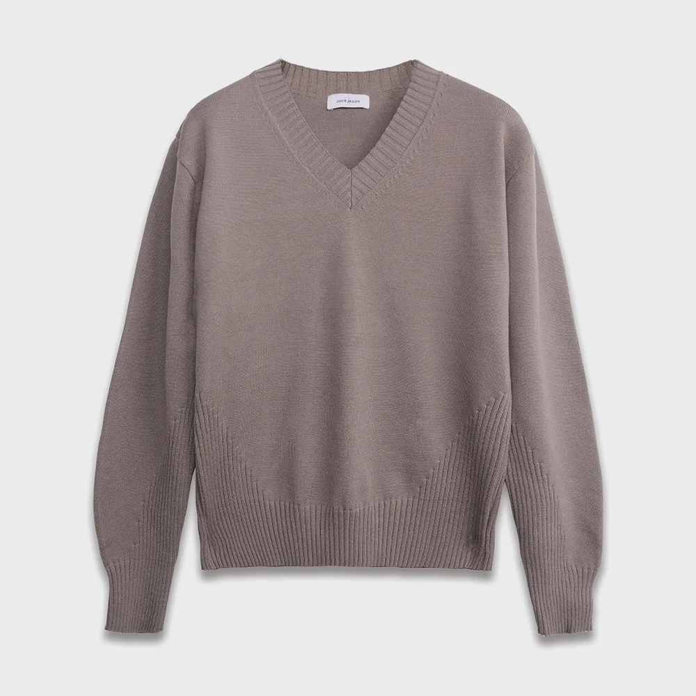 Reverb V領 針織衫 LIGHT BROWN