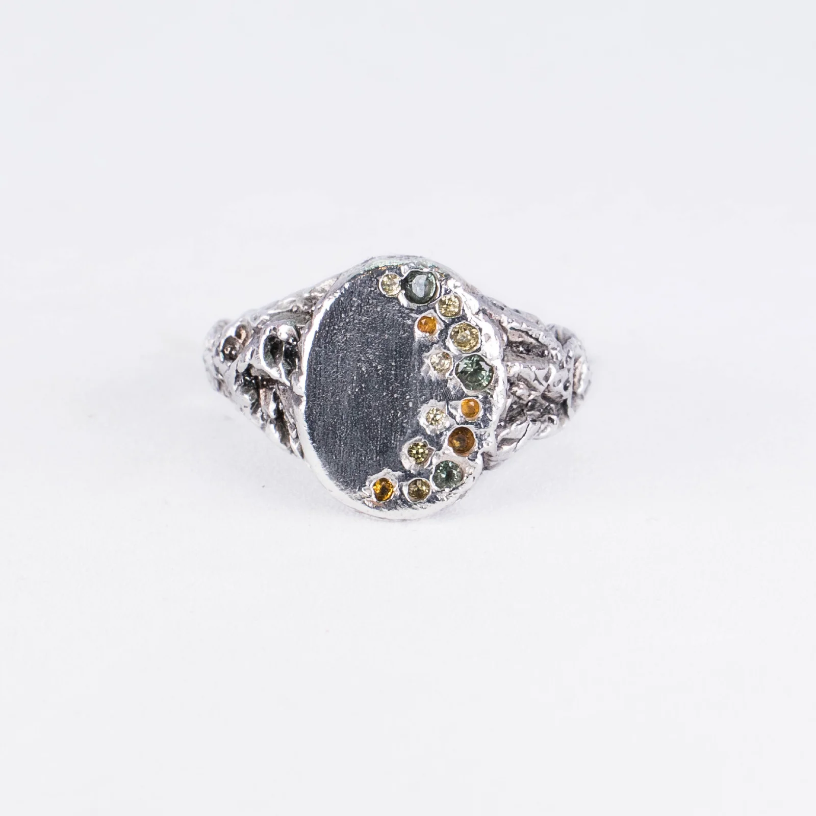 HR 232R_Olive Crescent Moon Ring(Silver 925)
